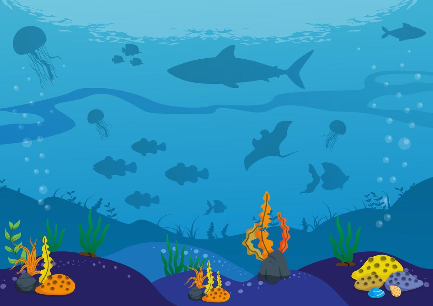 The underwater world vector illustration