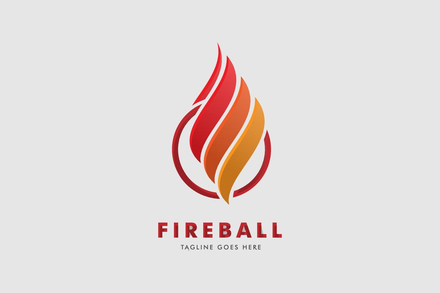 logotipo de bola de fuego, plantilla de vector de diseño abstracto de llama de fuego