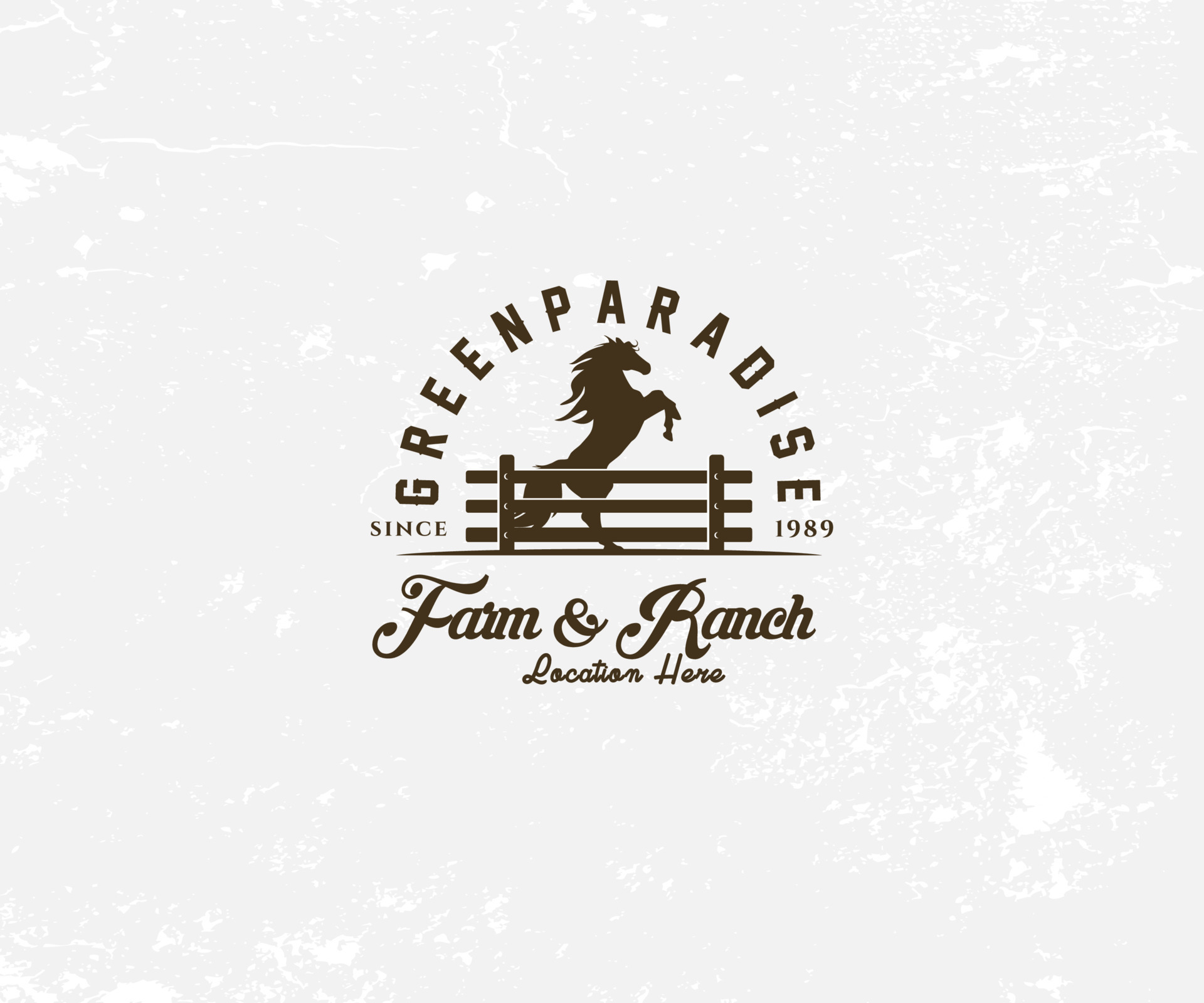 Farm ranch with paddock logo horse logo design graphic vector image ...