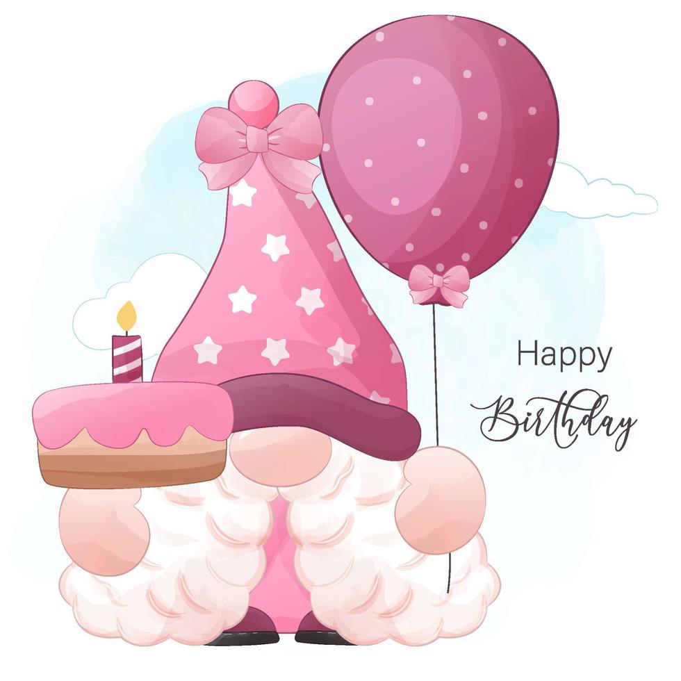 Cute Birthday Gnome Illustration 7818685 Vector Art at Vecteezy