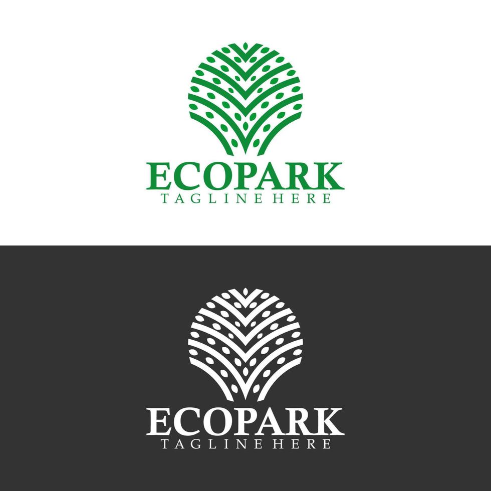 Nature national park. Template Eco park logo with silhouette tree. vector
