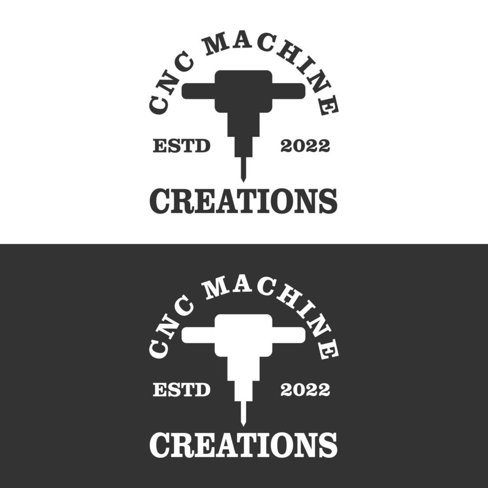 cnc machine logo, 3d creation for manufacturing company vector