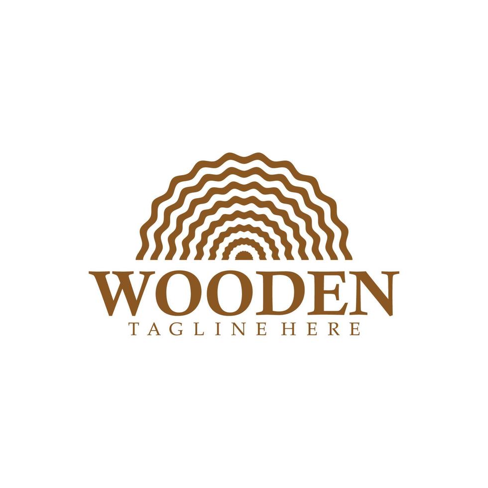 Wood icon, sawmill logo - black vector tree growth ring symbol or sign