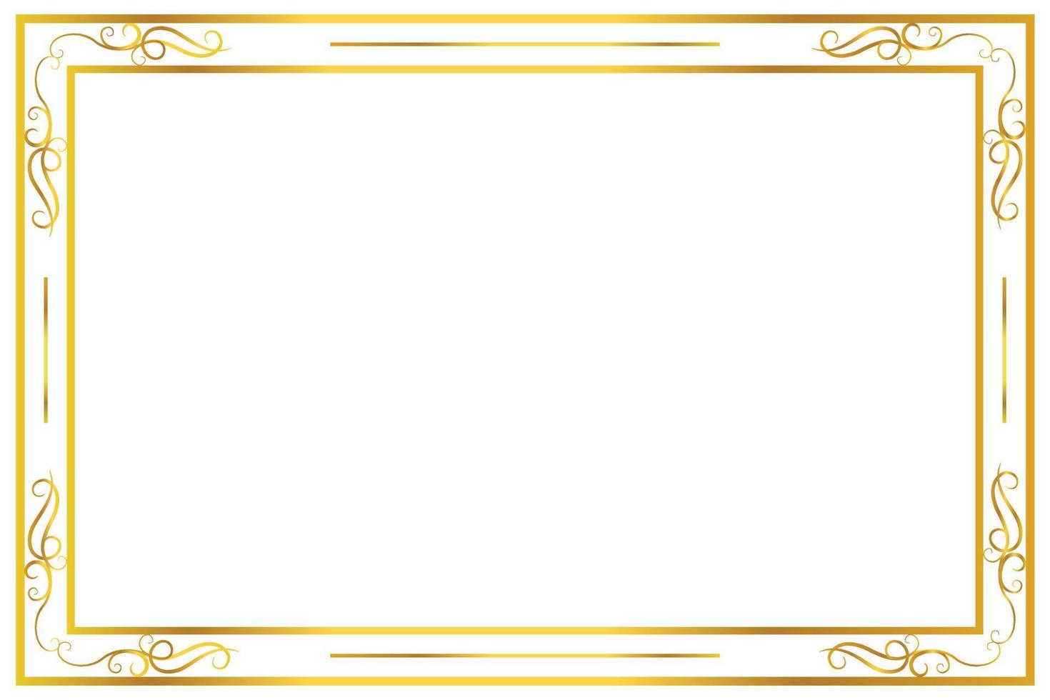 frame gold vector for work certificate, picture, website
