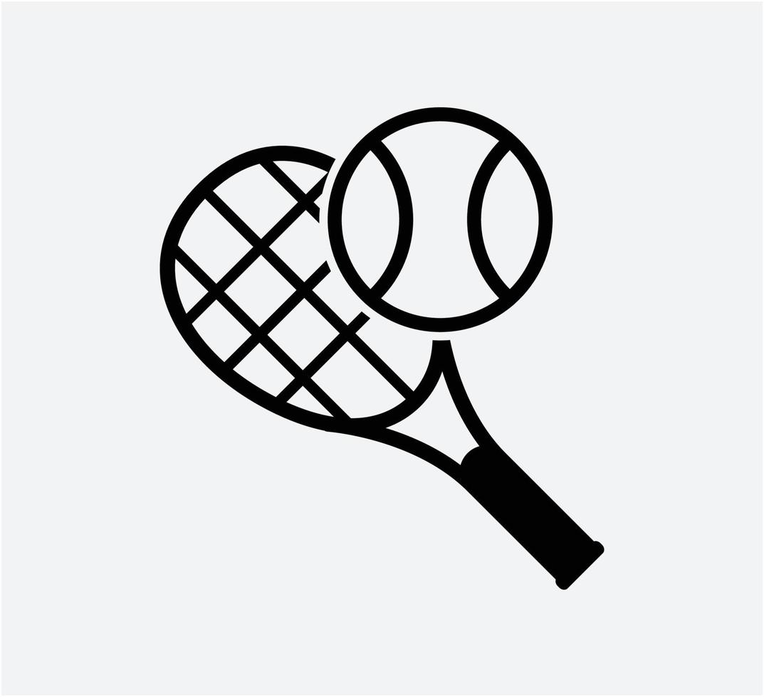 Tennis ball and racket icon vector logo design template