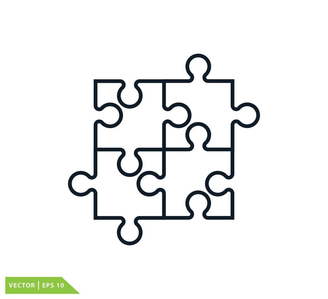 Puzzle icon vector logo design template