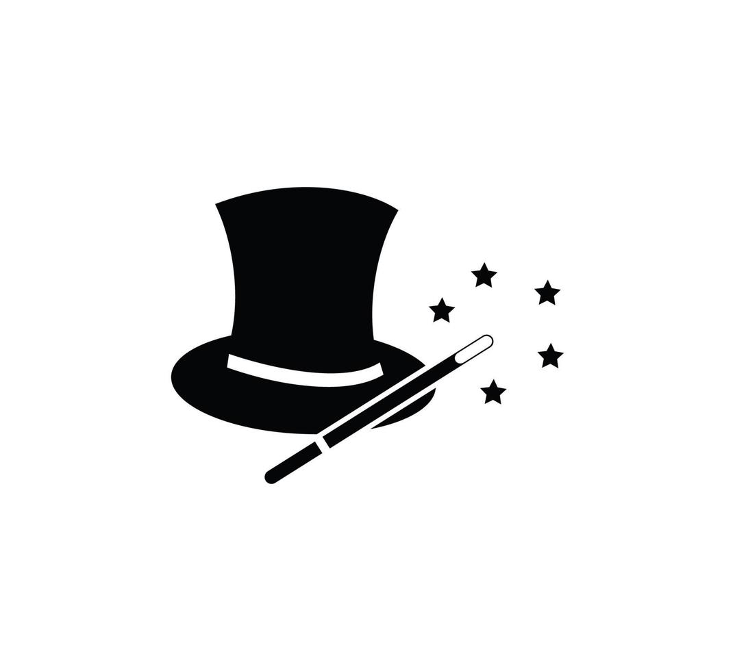 Hat magic icon vector flat style