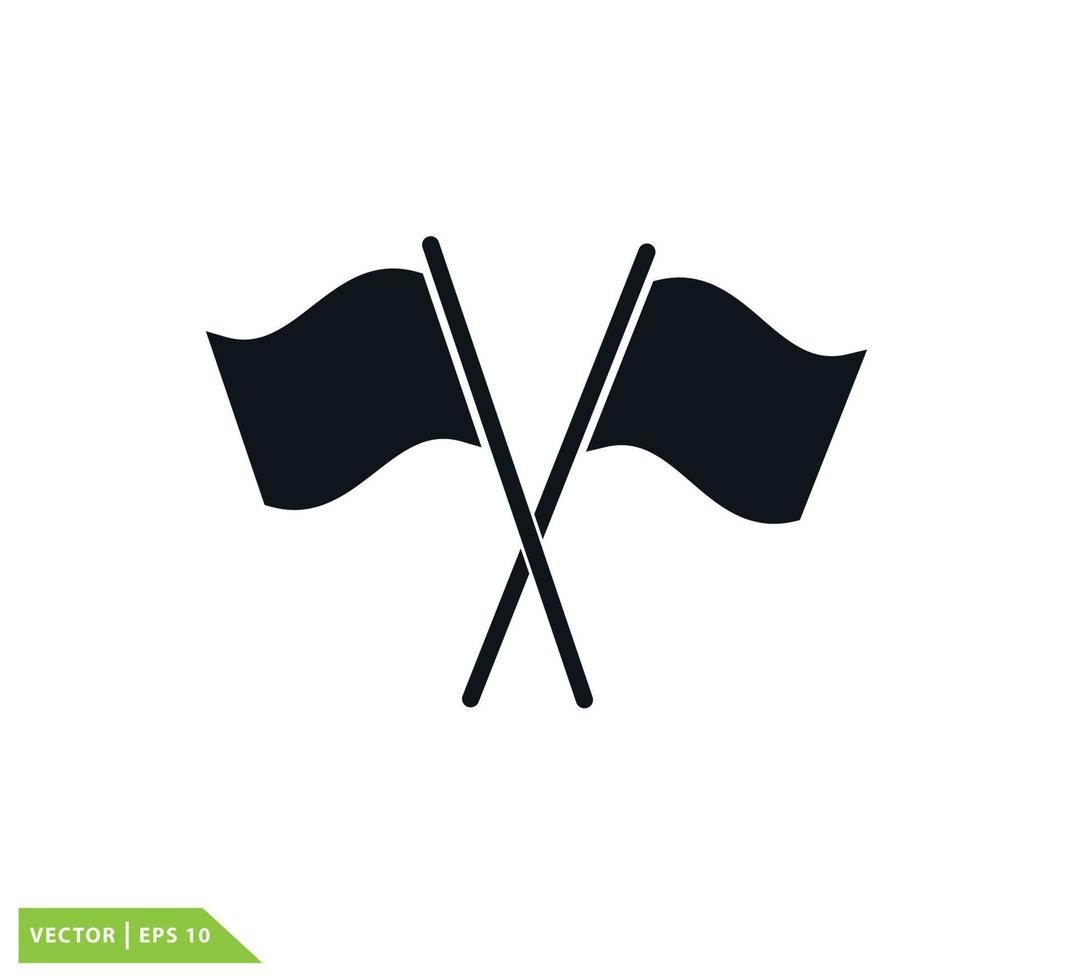 Flag race icon vector logo design illustration