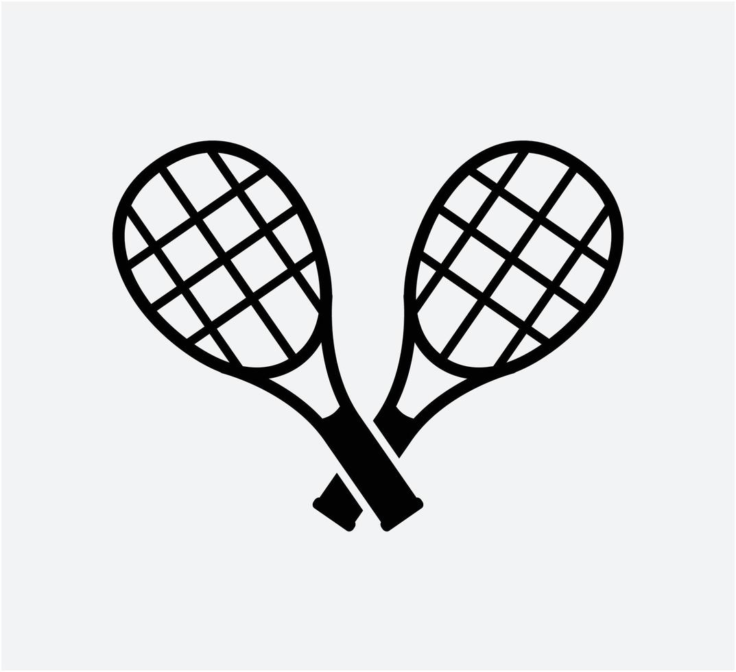 Tennis ball and racket icon vector logo design template