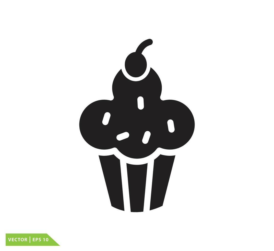 Cup cake icon vector logo design template