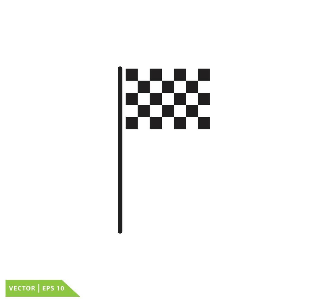 carrera de bandera icono vector logo diseño ilustración