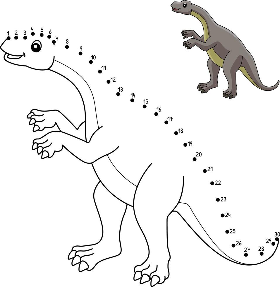 Dot to Dot Lufengosaurus Dinosaur Isolated vector
