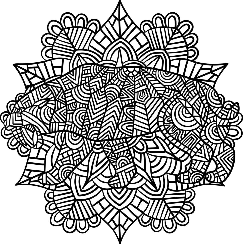 Smilodon Mandala Coloring Pages for Adults vector