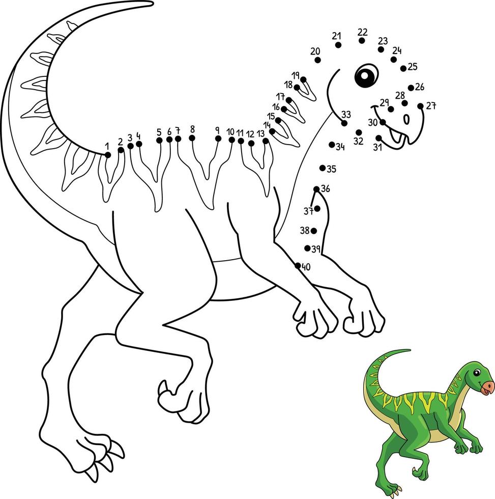 Dot to Dot Qantassaurus Dinosaur Coloring Isolated vector