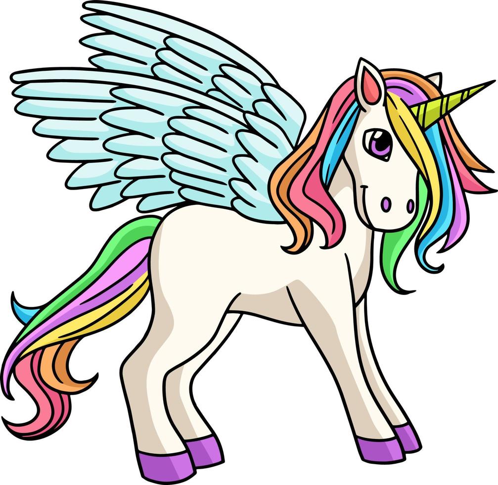 pie unicornio dibujos animados color clipart vector