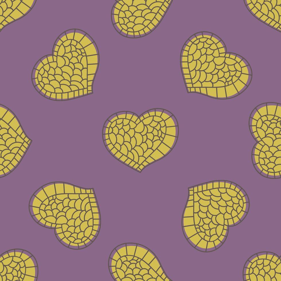Abstract seamless pattern of doodle heart. vector