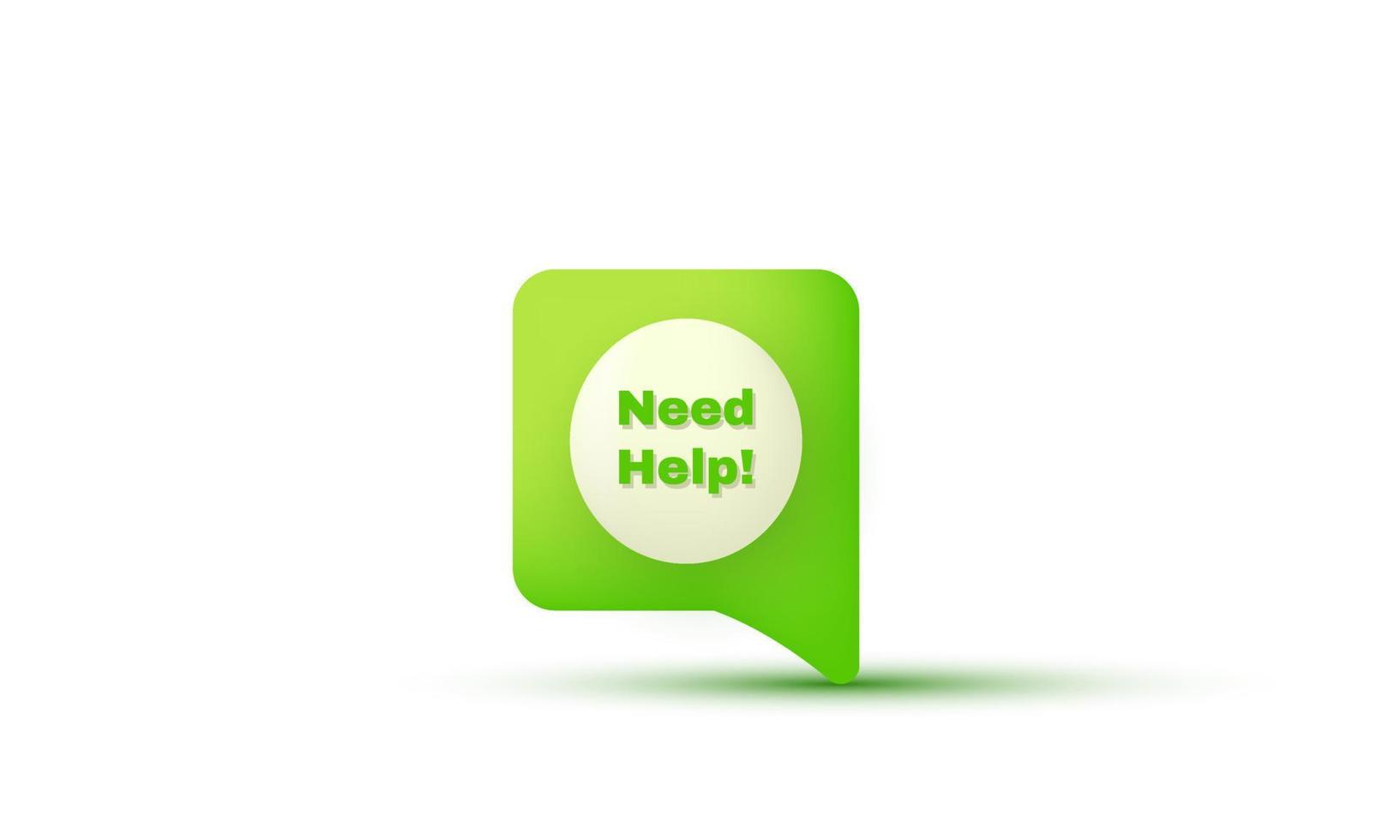 realistic need question icon speech bubble vector 3d