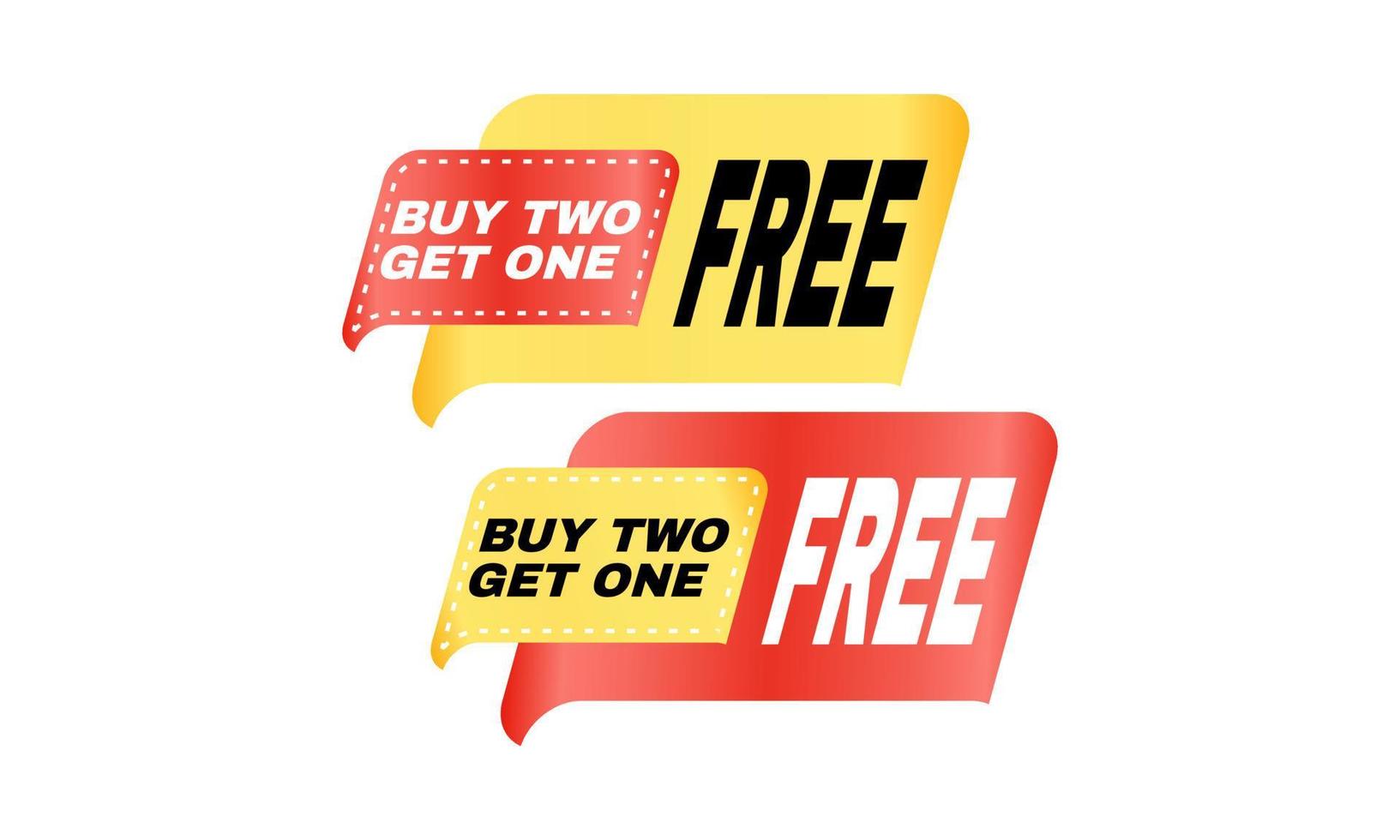 illustration special buy two get one free bogo template vector