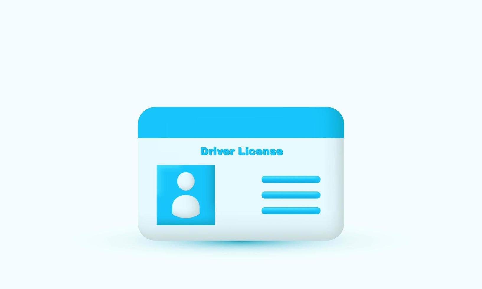 realistic 3d driver license id card plastic badge isolated on vector