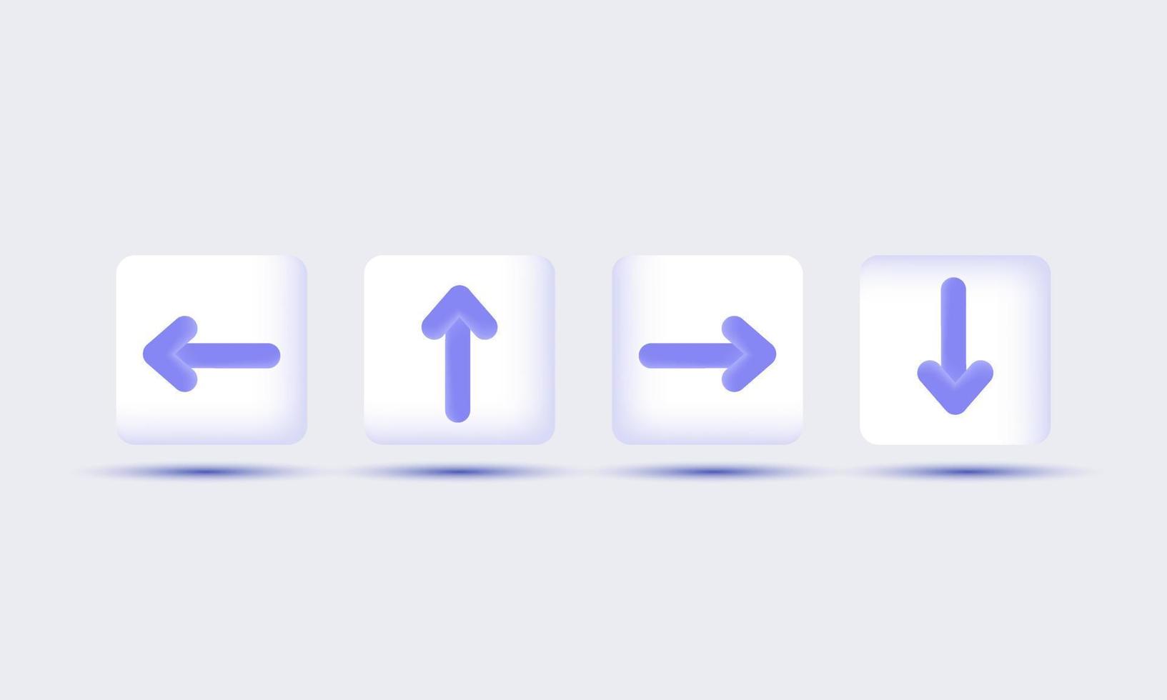realistic set arrows isolated on white 3d icon vector