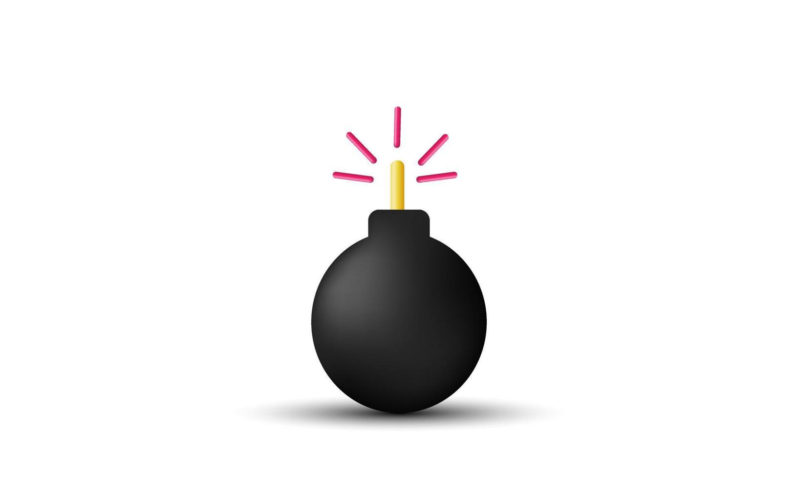 unique 3d render black vintage icon bomb isolated on vector