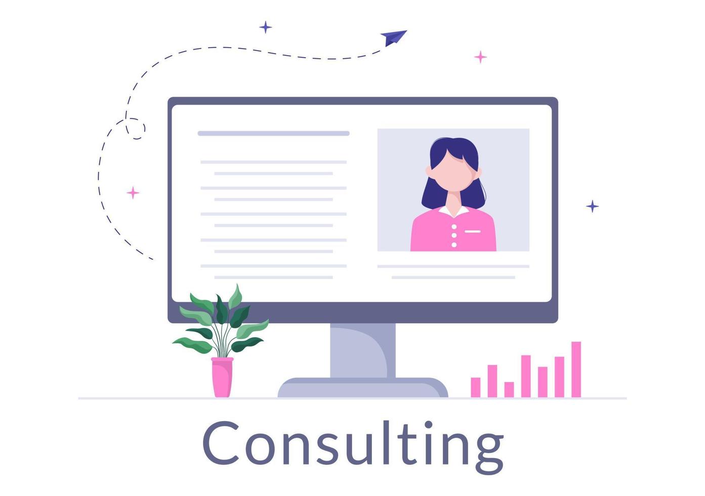 Business Plan Consulting to Financial Analysis, Statistics or Develop for Company Performance in Flat Cartoon Illustration vector