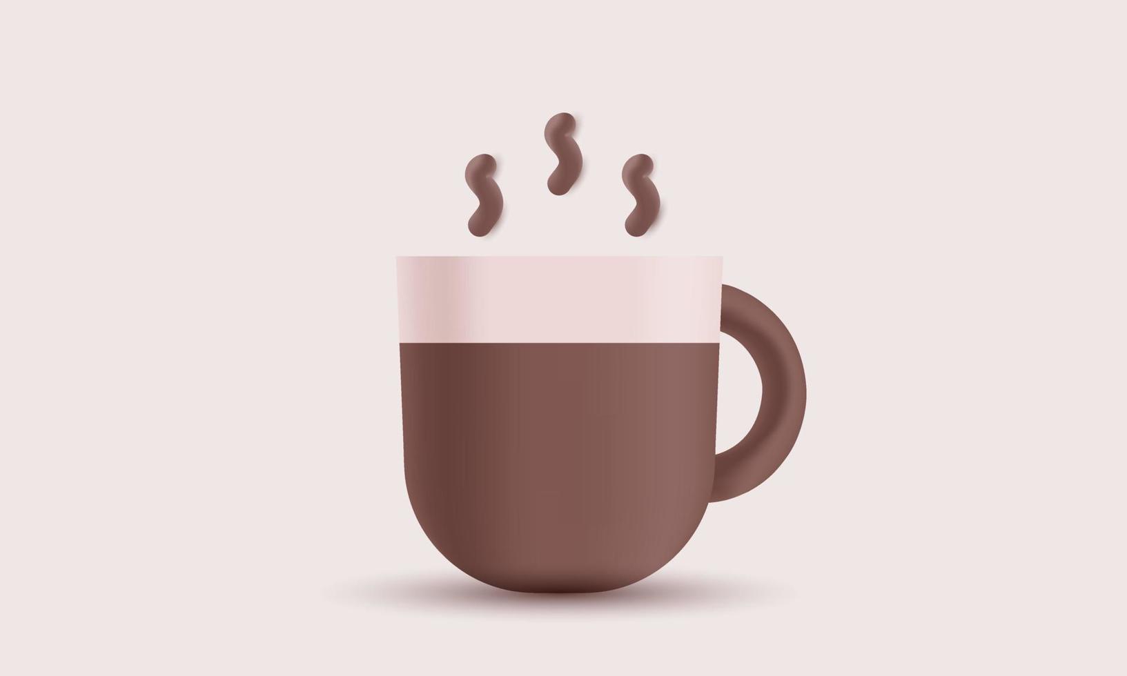 glass coffee isolated design 3d objects different vector