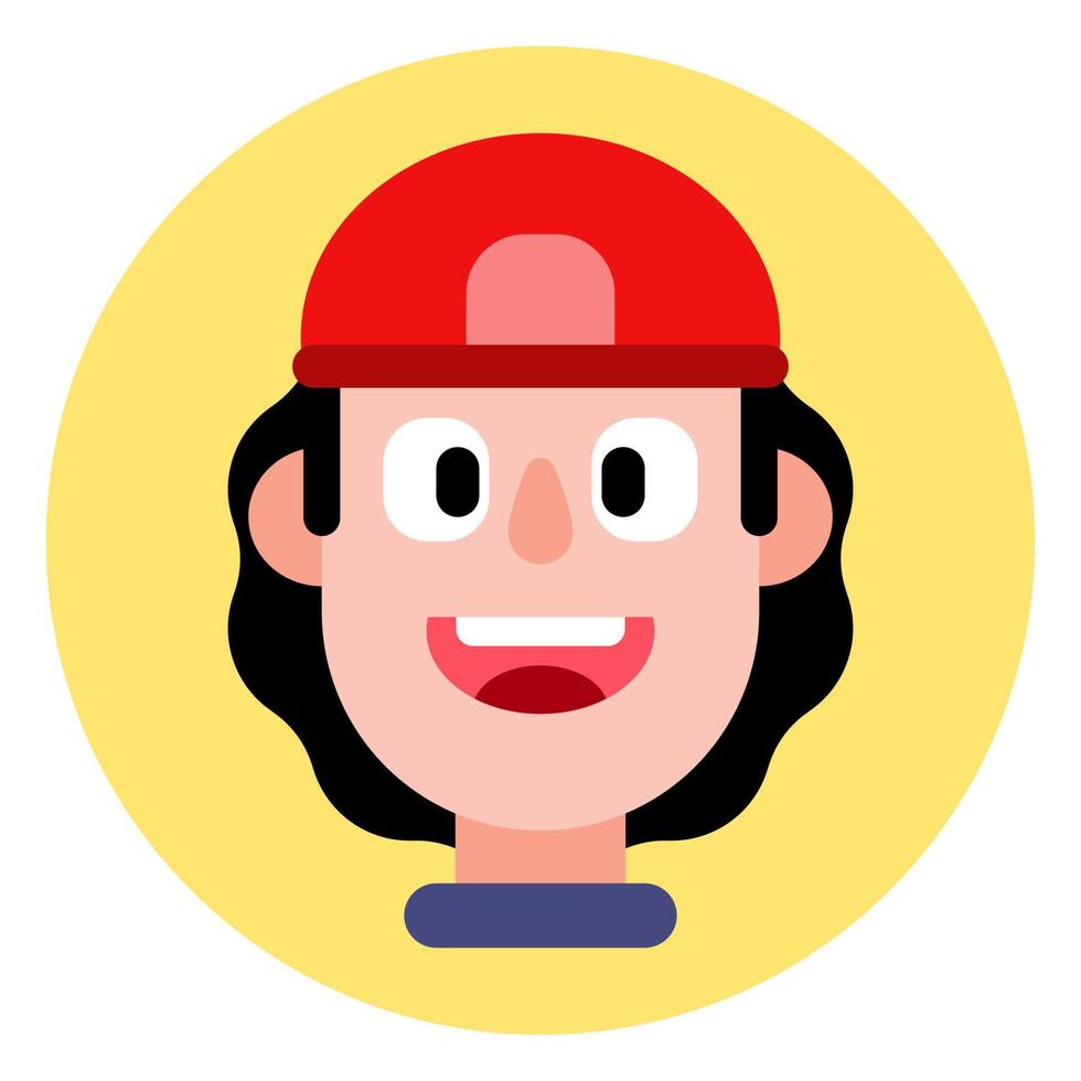 boy flat design avatar cartoon using a cap for profile picture vector