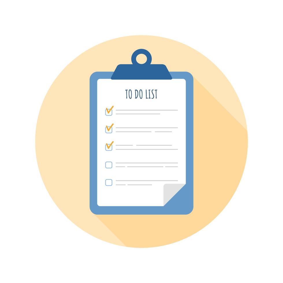 To do list icon. Planning and organization of work. Vector illustration in flat cartoon style