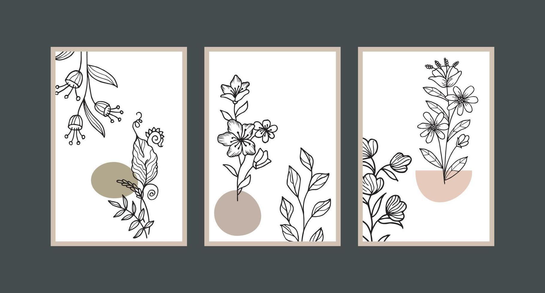 Modern boho abstract trendy background design. vector