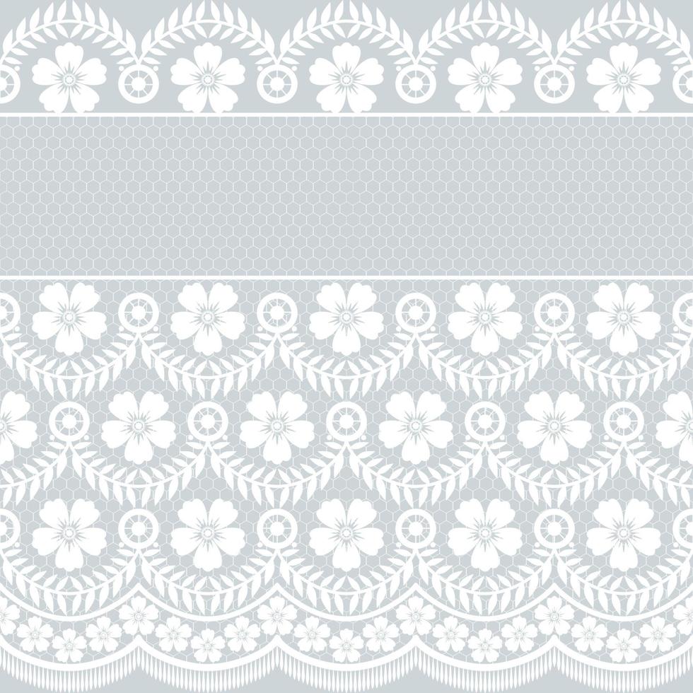 Abstract seamless lace pattern with flowers vector