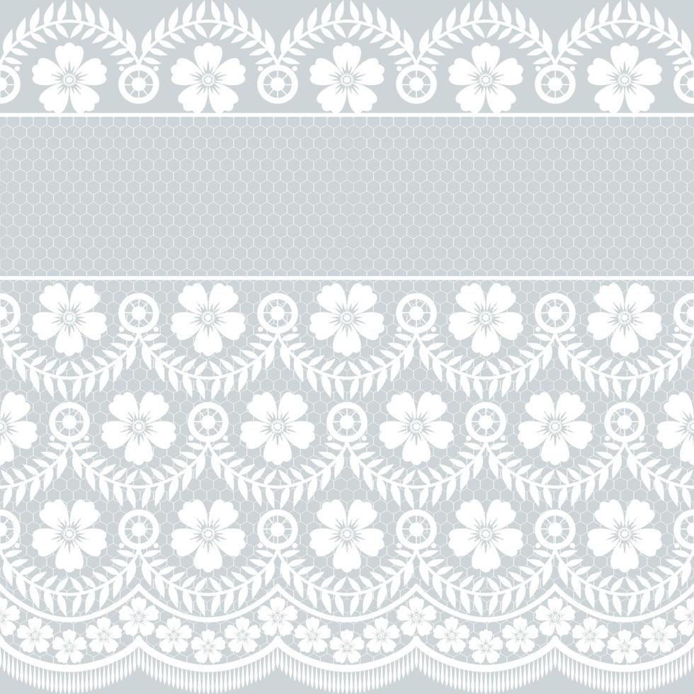 Abstract seamless lace pattern with flowers vector