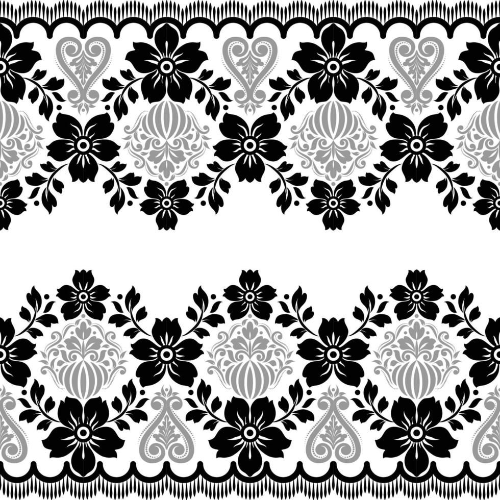 Abstract seamless lace pattern with flowers vector