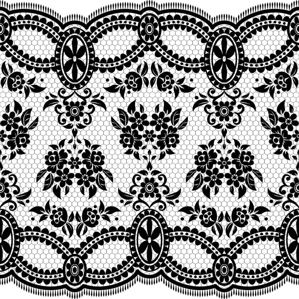 Abstract seamless lace pattern with flowers vector