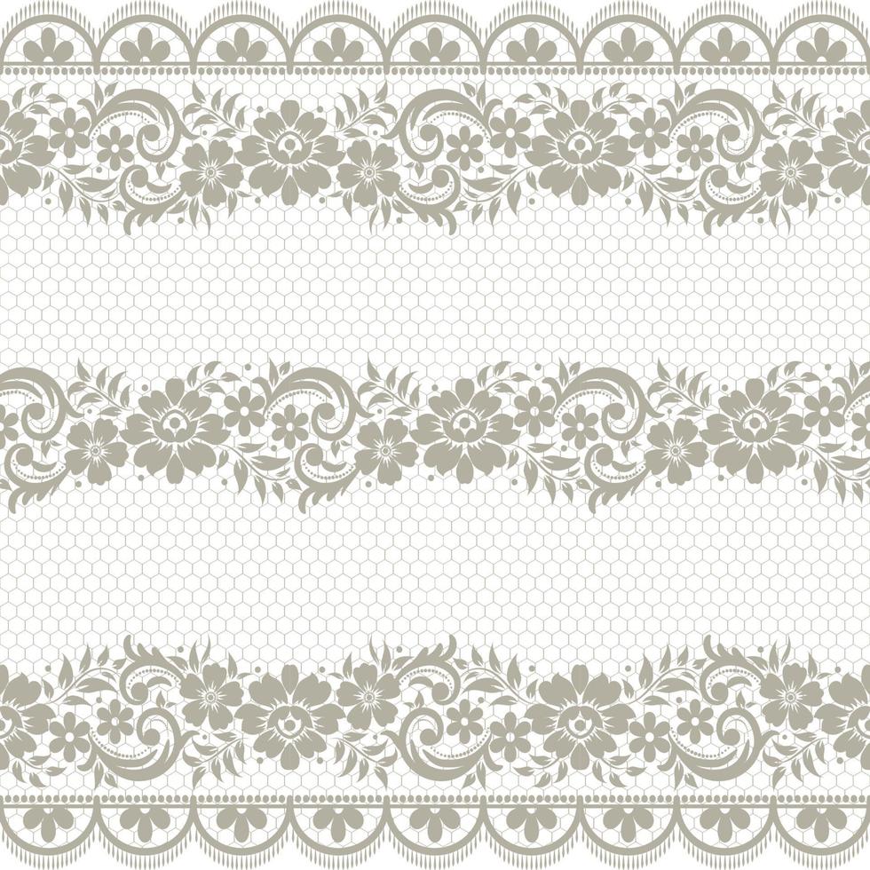 Abstract seamless lace pattern with flowers vector