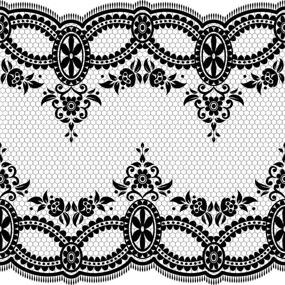 Abstract seamless lace pattern with flowers vector