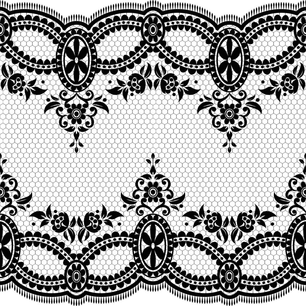 Abstract seamless lace pattern with flowers vector