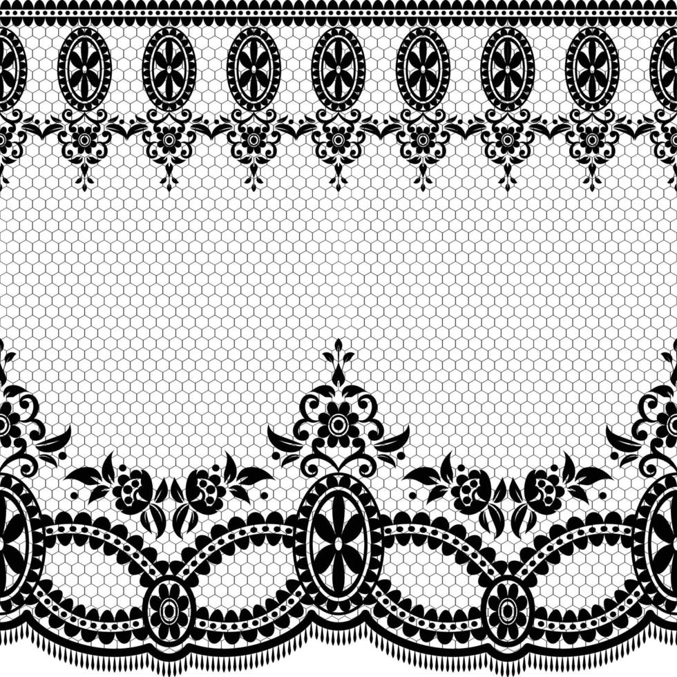 Abstract seamless lace pattern with flowers vector