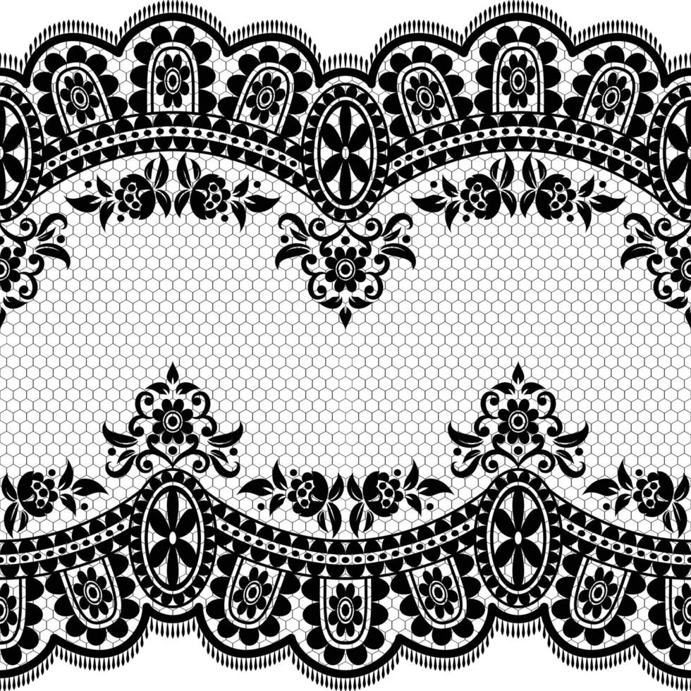 Abstract seamless lace pattern with flowers vector