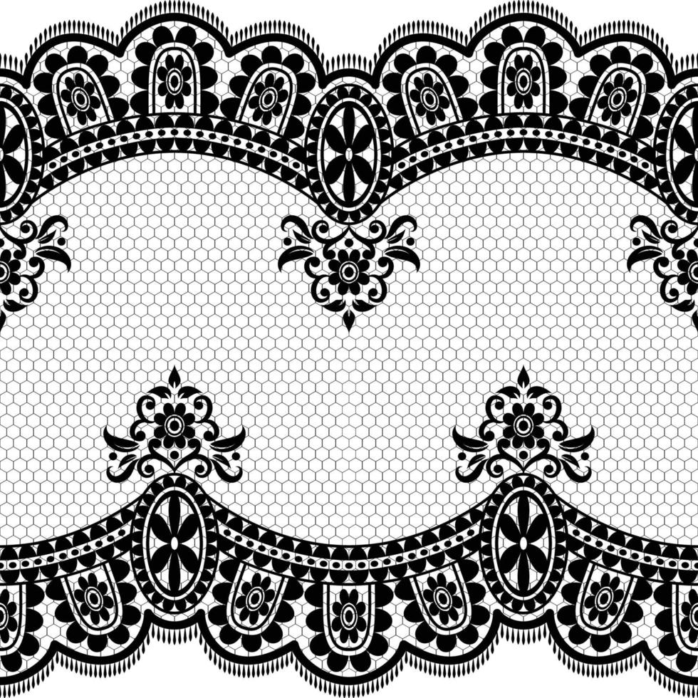 Abstract seamless lace pattern with flowers vector