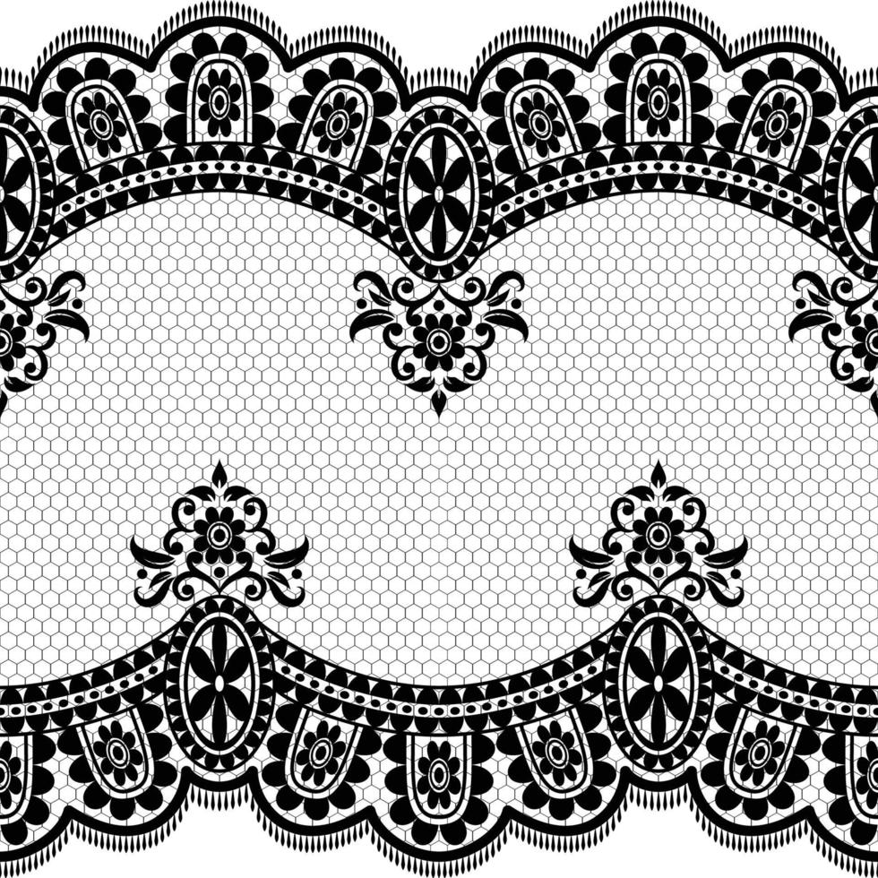 Abstract seamless lace pattern with flowers vector