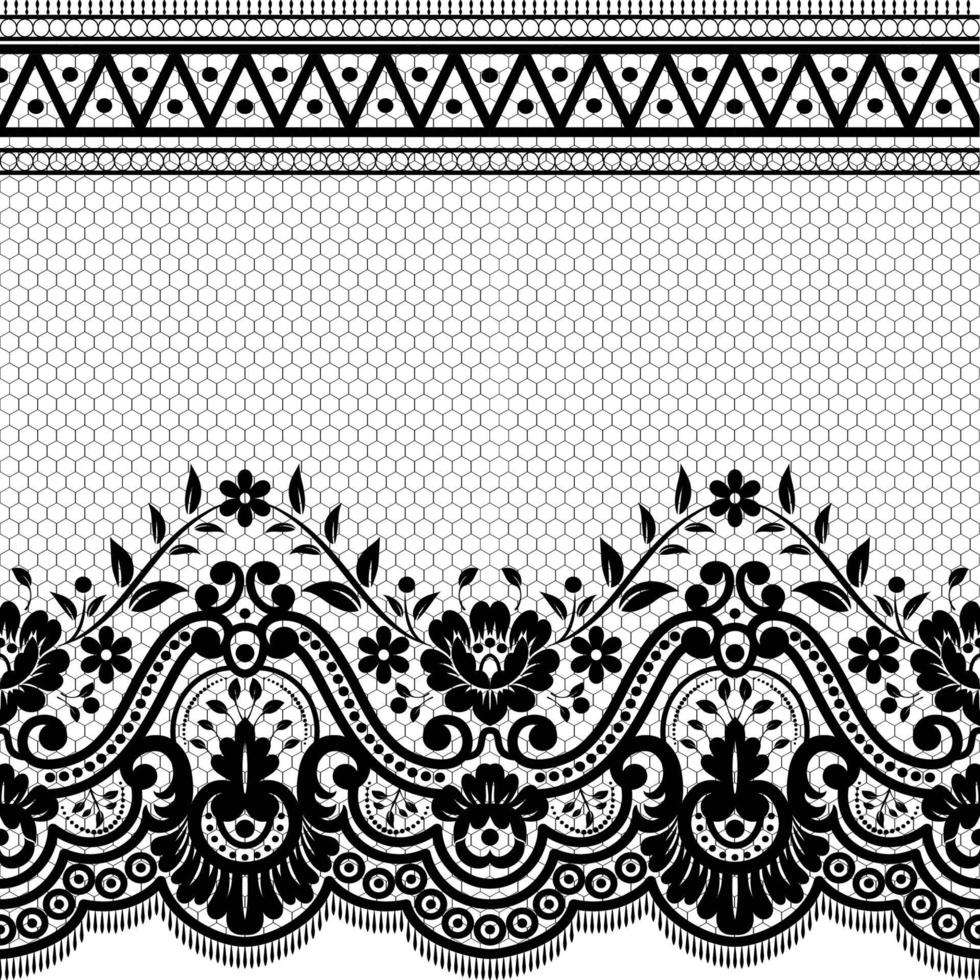 Abstract seamless lace pattern with flowers vector