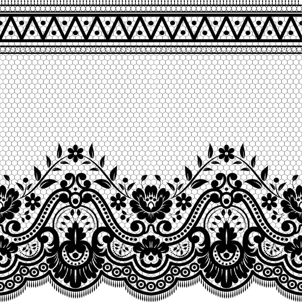 Abstract seamless lace pattern with flowers vector