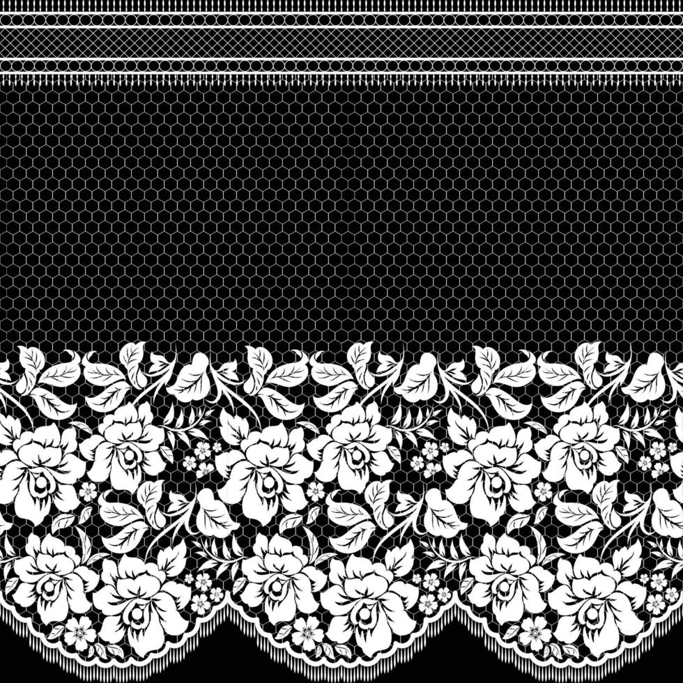 Abstract seamless lace pattern with flowers vector