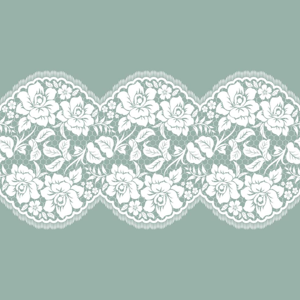 Abstract seamless lace pattern with flowers vector