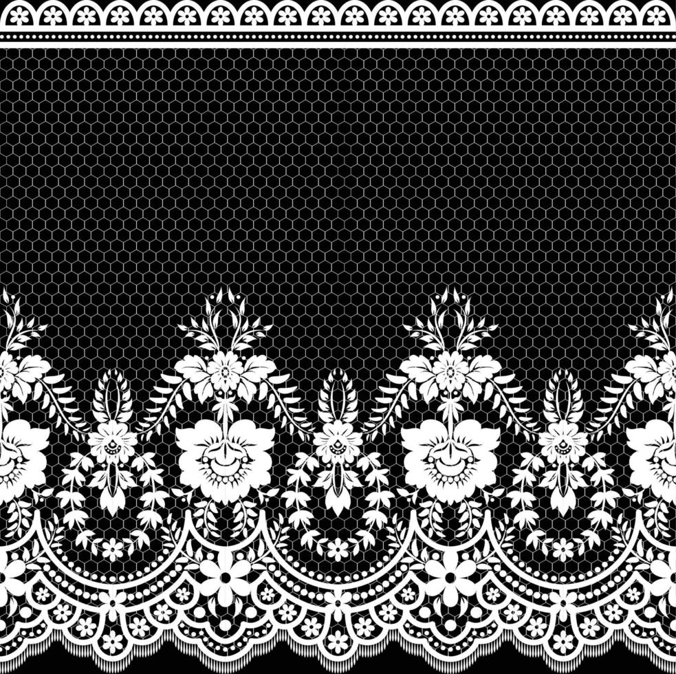 Abstract seamless lace pattern with flowers vector