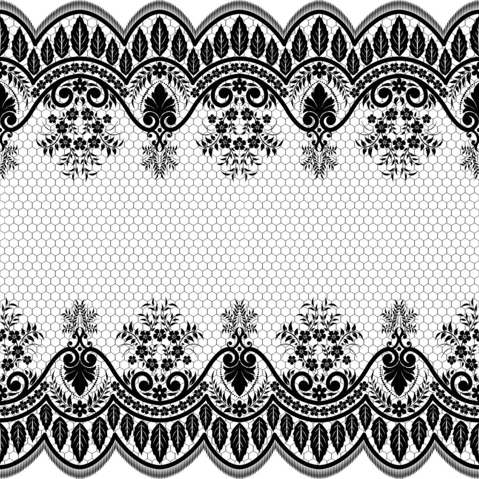 Abstract seamless lace pattern with flowers vector