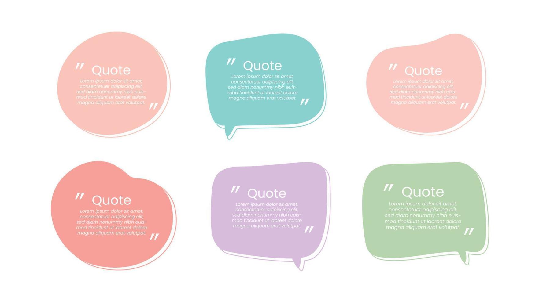 Quote speech bubble frame quotation message collection vector art illustration