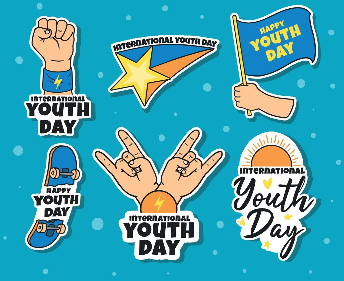 conjunto del día internacional de la juventud vector