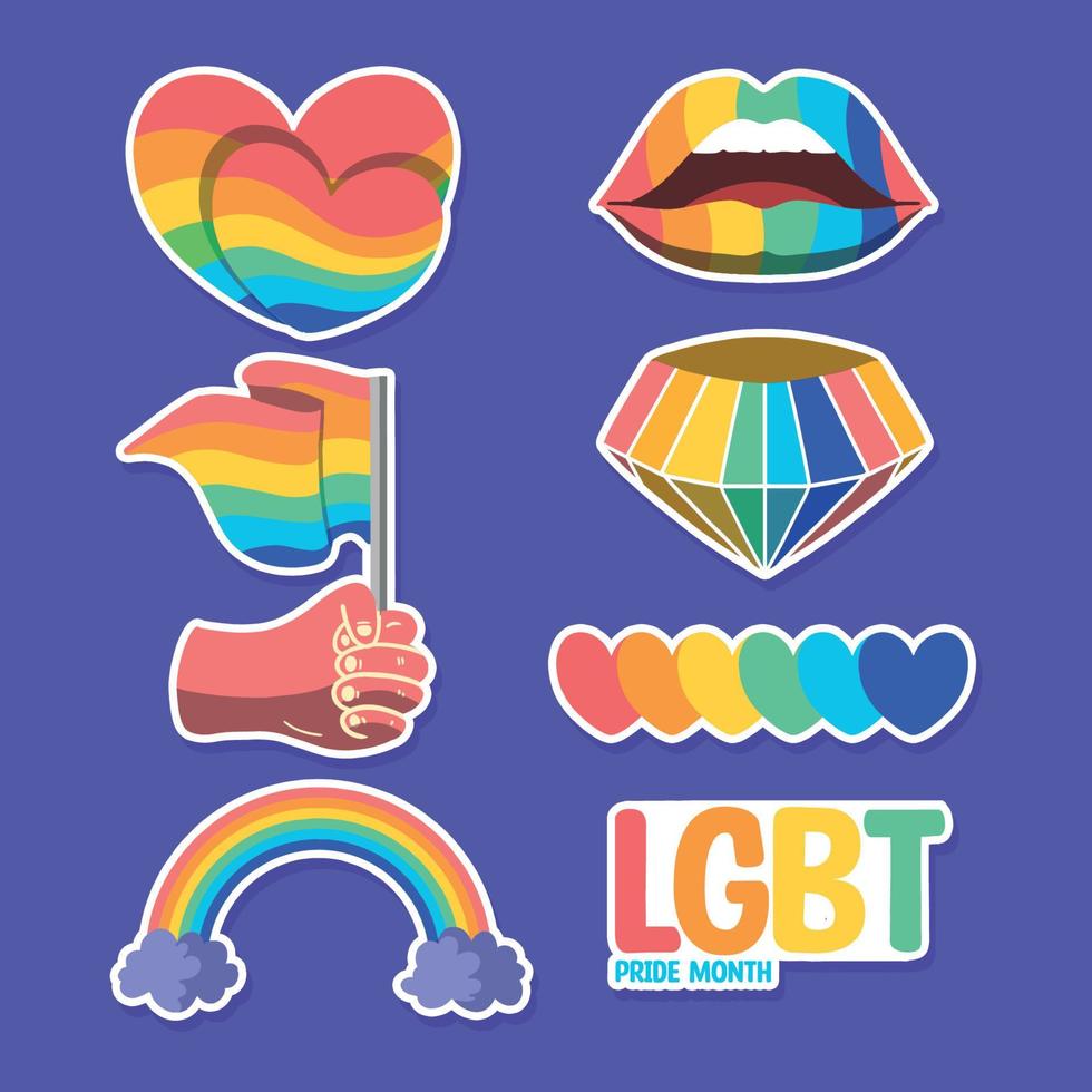 Happy Pride Month Set Rainbow vector